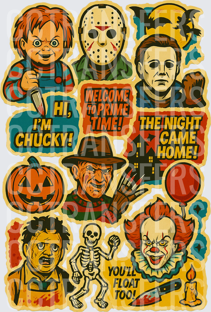 Classic Horror Villains Halloween Icon Sheet Bundle (DTF)