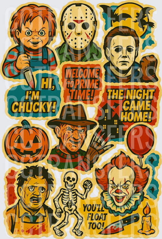 Classic Horror Villains Halloween Icon Sheet Bundle (DTF)