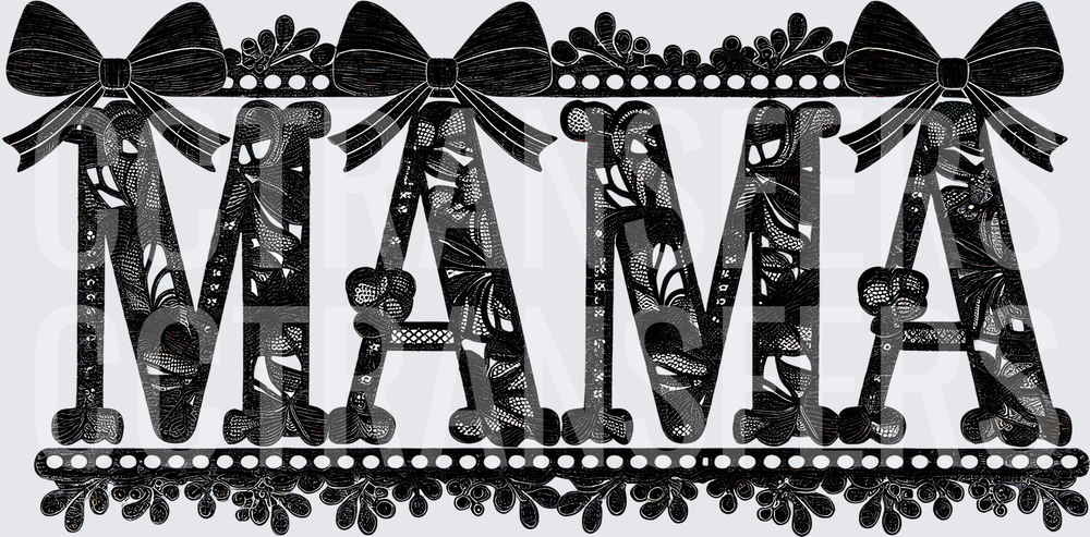 Floral Lace MAMA Bold Letters with Bows (DTF)