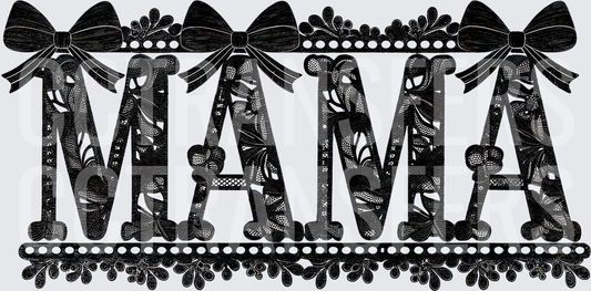 Floral Lace MAMA Bold Letters with Bows (DTF)