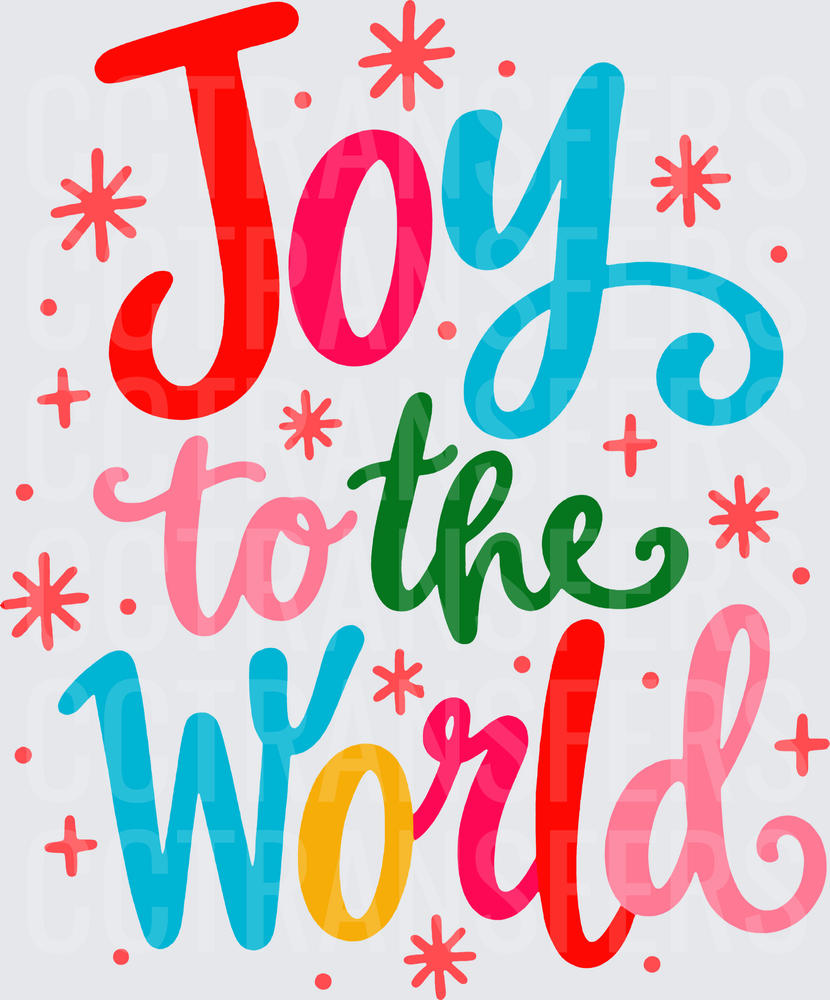 Joy to the World Colorful Holiday Lettering (DTF)