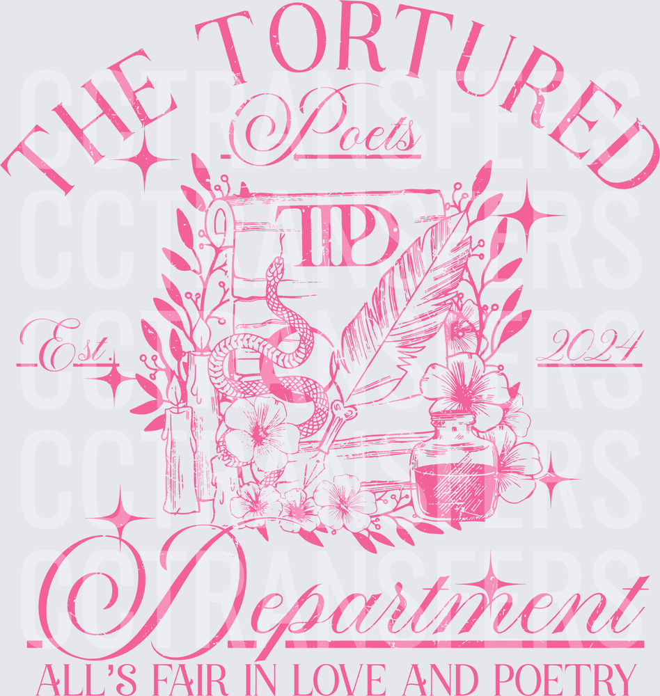 The Tortured Poets Department Est. 2024 Pink Floral (DTF)