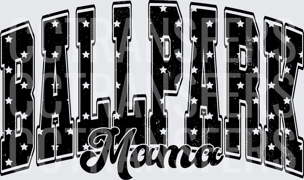 Ballpark Mama Star-Filled Varsity Arch Distressed (DTF)