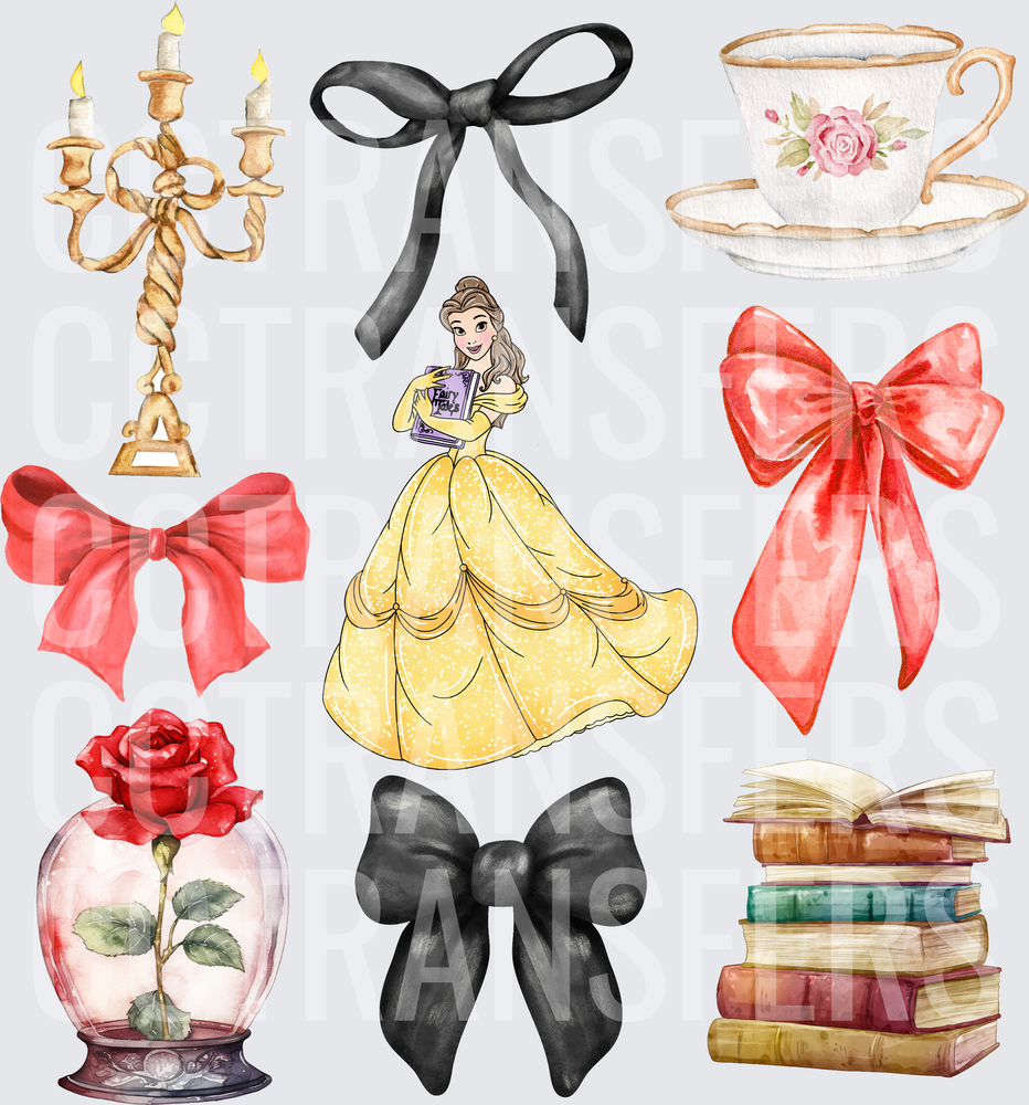 Enchanted Princess Yellow Gown Fairy Tale Elements Bundle (DTF)