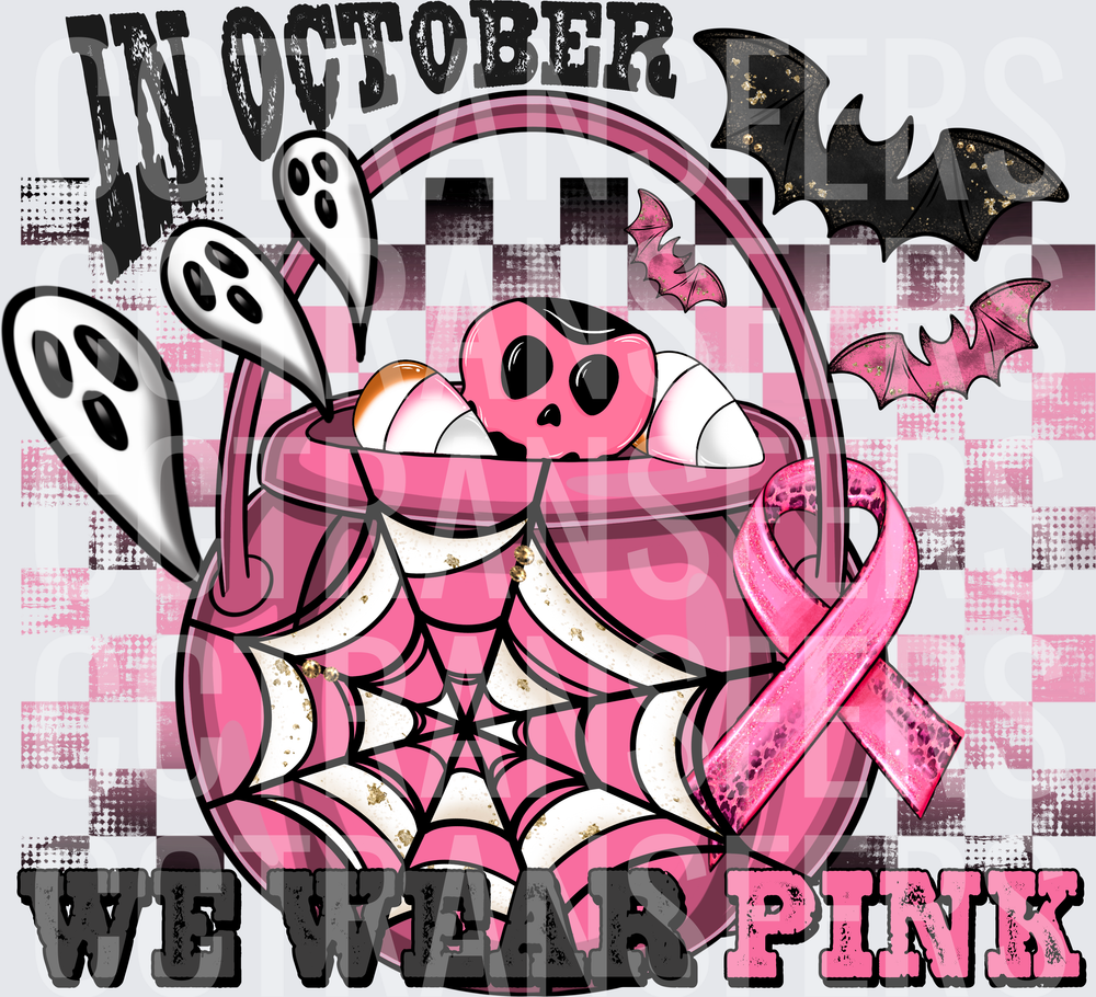 In October We Wear Pink Halloween Cauldron Breast Cancer (DTF)