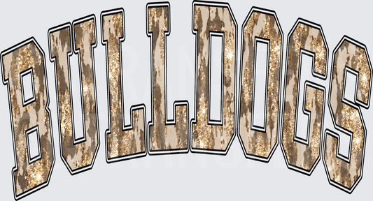 Bulldogs Arched Glitter Cowhide Varsity Letters (DTF)