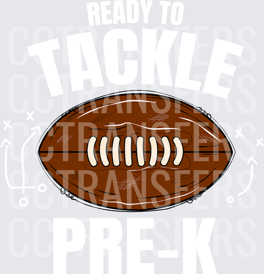 Sketch Style Brown Football with Laces Illustration (DTF)