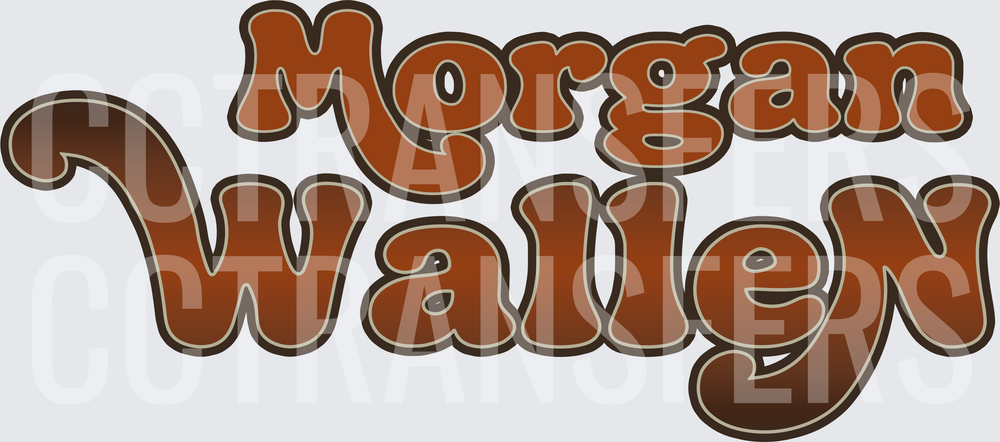 Retro Groovy Morgan Wallen Bold Typography (DTF)
