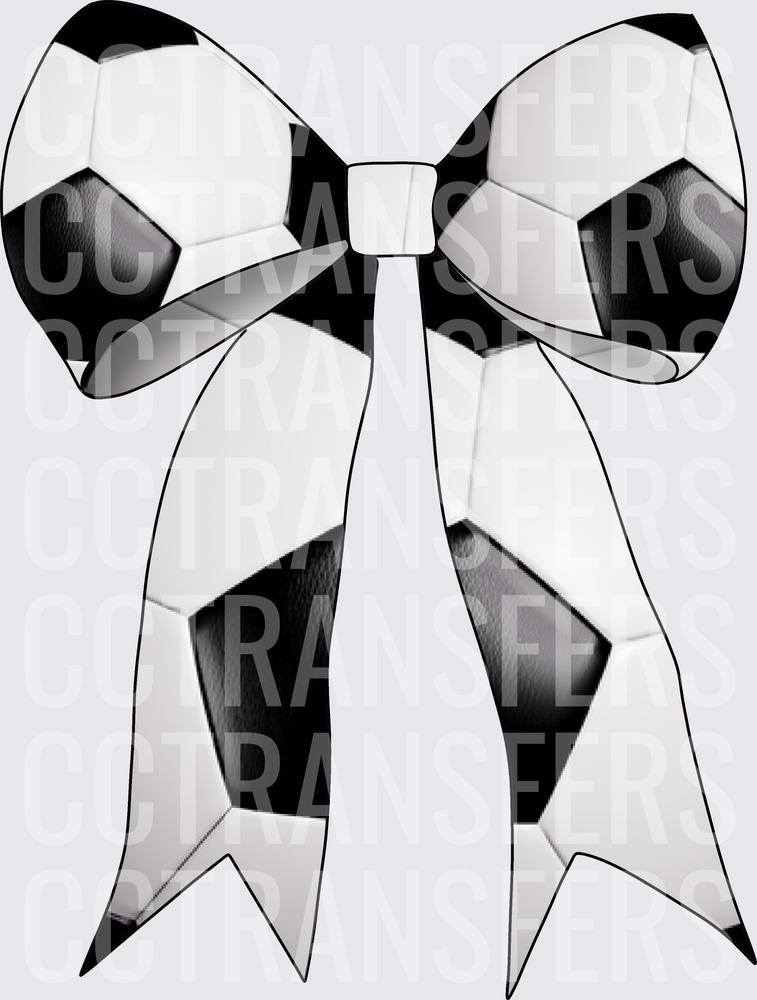 Soccer Ball Print Cheer Hair Bow (DTF)