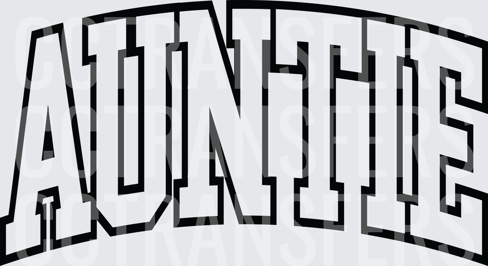 Auntie Bold Arched Collegiate Lettering (DTF)