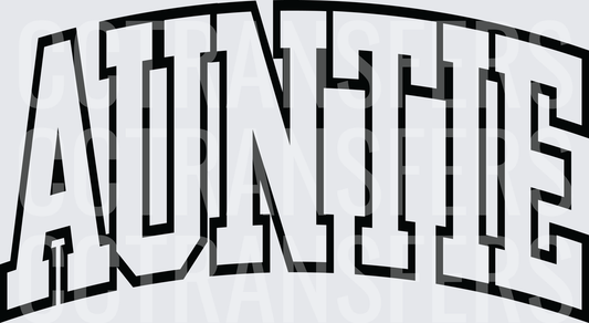 Auntie Bold Arched Collegiate Lettering (DTF)