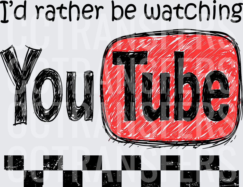 I'd Rather Be Watching Sketchy Video Logo (DTF)