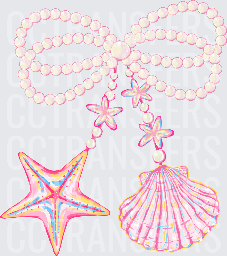 Pearl Bow Starfish Seashell Ocean Jewelry (DTF)
