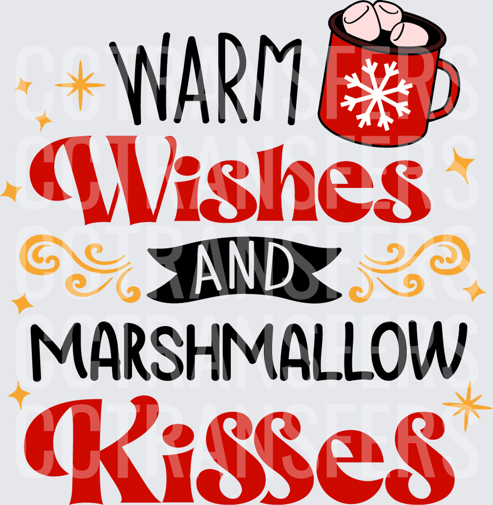 Warm Wishes and Marshmallow Kisses Hot Cocoa Mug (DTF)