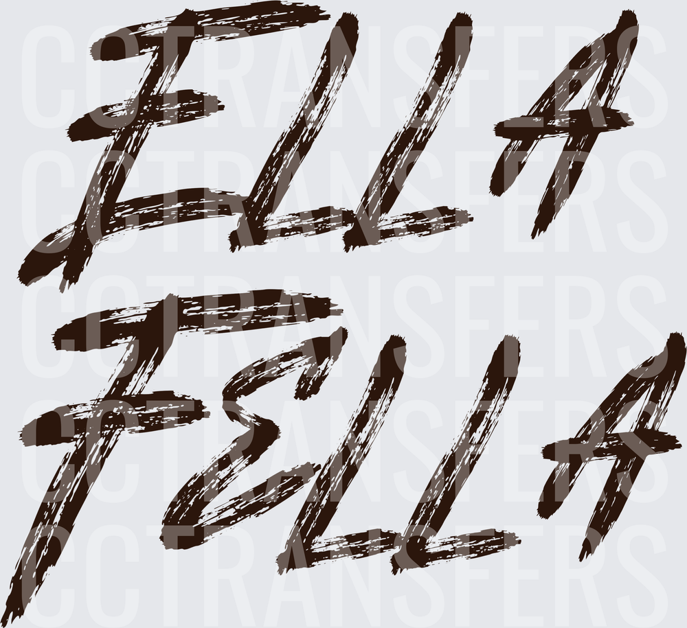 Ella Fella Distressed Brush Script Text (DTF)