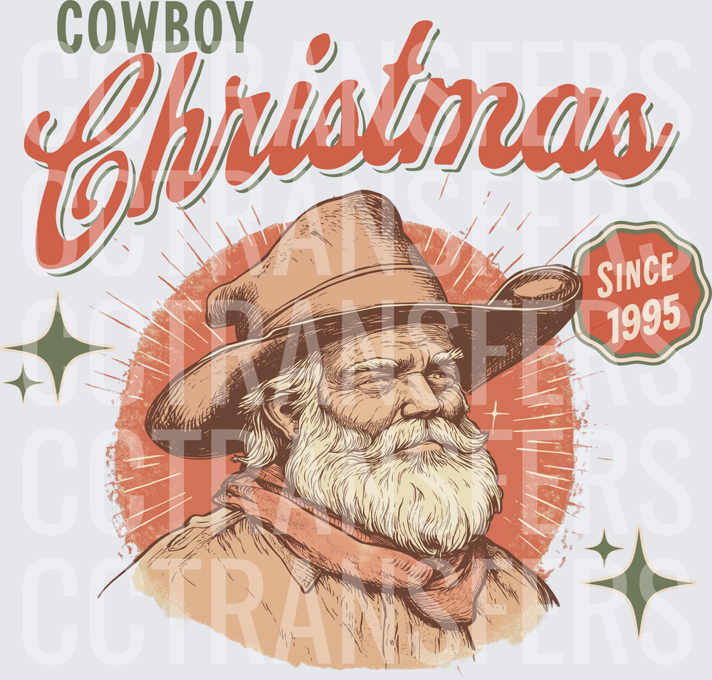 Cowboy Christmas Since 1995 Bearded Old West Santa (DTF)