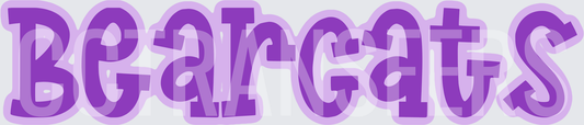 Purple Bearcats Bold Bubble Letter Text (DTF)