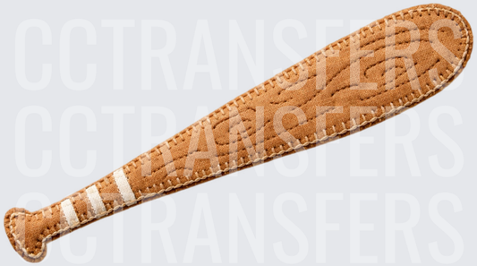 Leather Stitched Baseball Bat with White Stripes (DTF)