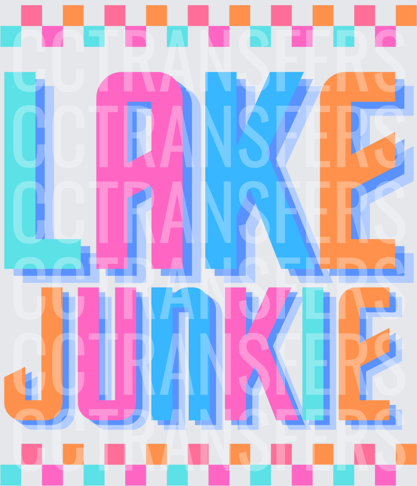 Lake Junkie Retro Bold Colorful Checkerboard Typography (DTF)