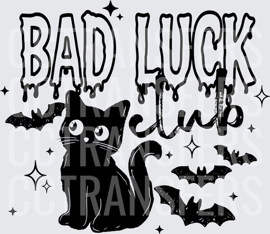 Bad Luck Club Black Cat Bats Drip Sparkle (DTF)