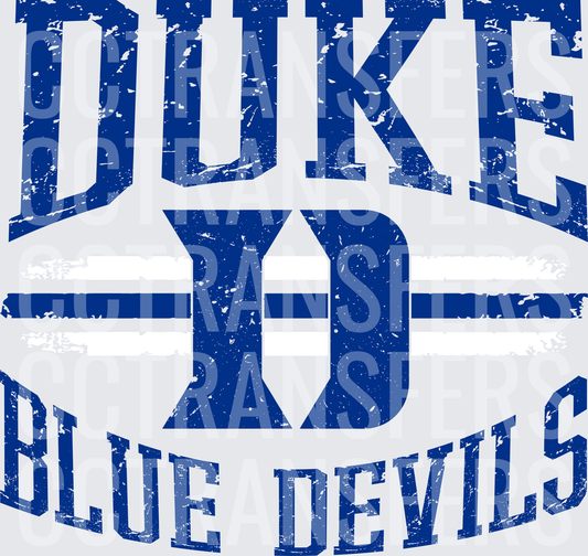Distressed Blue Devils Arch Logo Vintage Grunge (DTF)