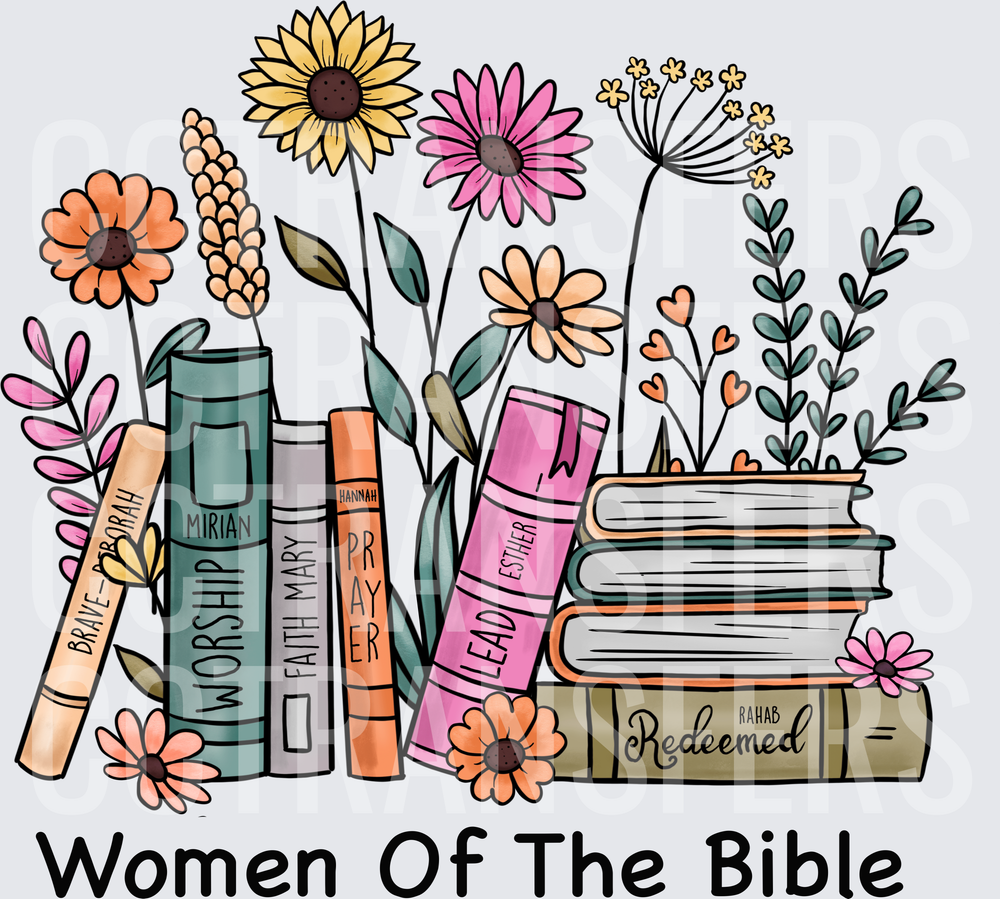 Women Of The Bible Floral Books Stack (DTF)