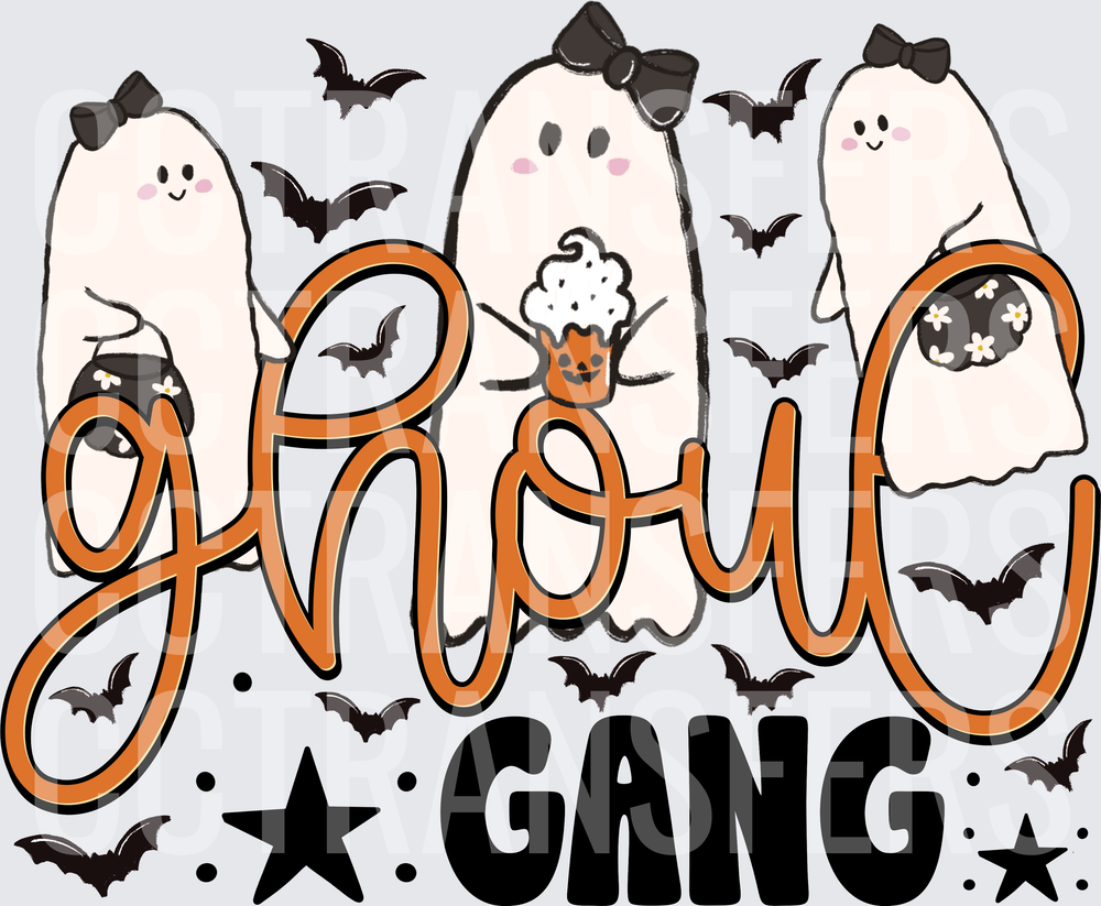 Ghoul Gang Cute Girl Ghosts Bats Halloween (DTF)