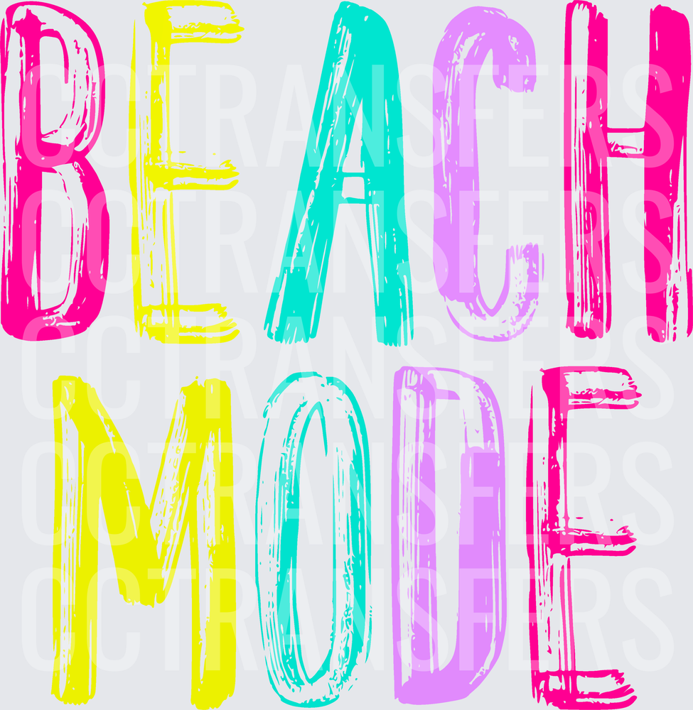 Beach Mode Bold Colorful Brush Lettering (DTF)