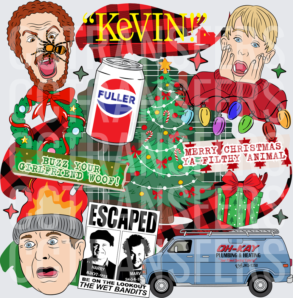 Christmas Holiday Movie Collage Merry Christmas Ya Filthy Animal (DTF)
