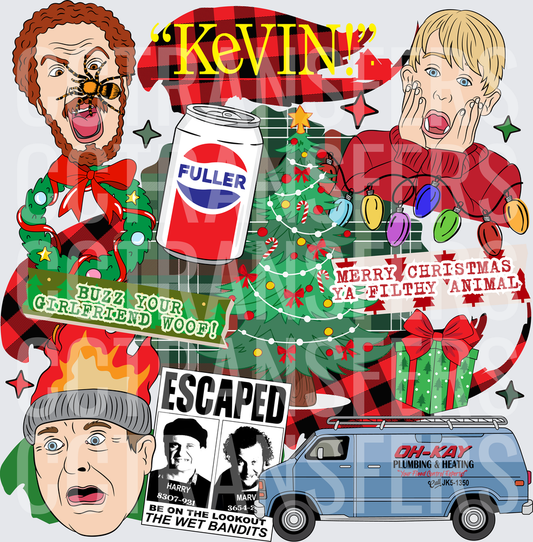 Christmas Holiday Movie Collage Merry Christmas Ya Filthy Animal (DTF)