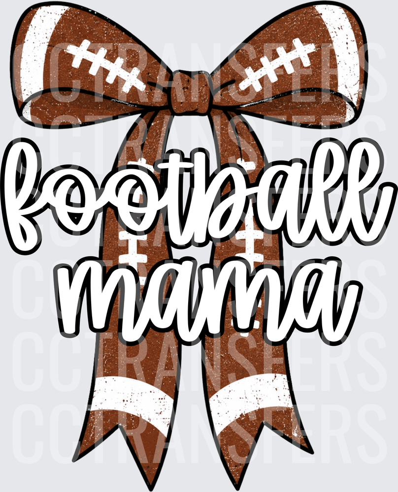 Football Mama Bow Coquette Grunge Laces Design (DTF)