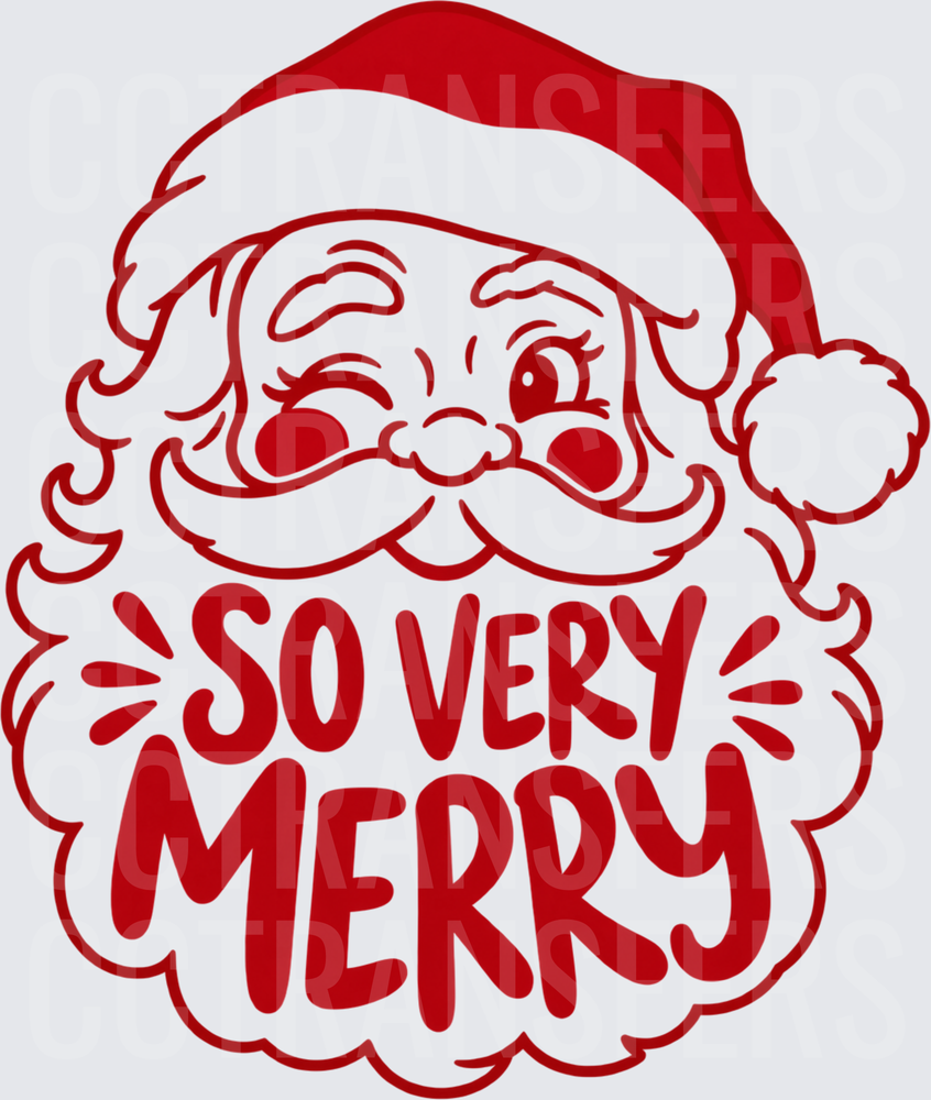 Winking Santa Face So Very Merry (DTF)