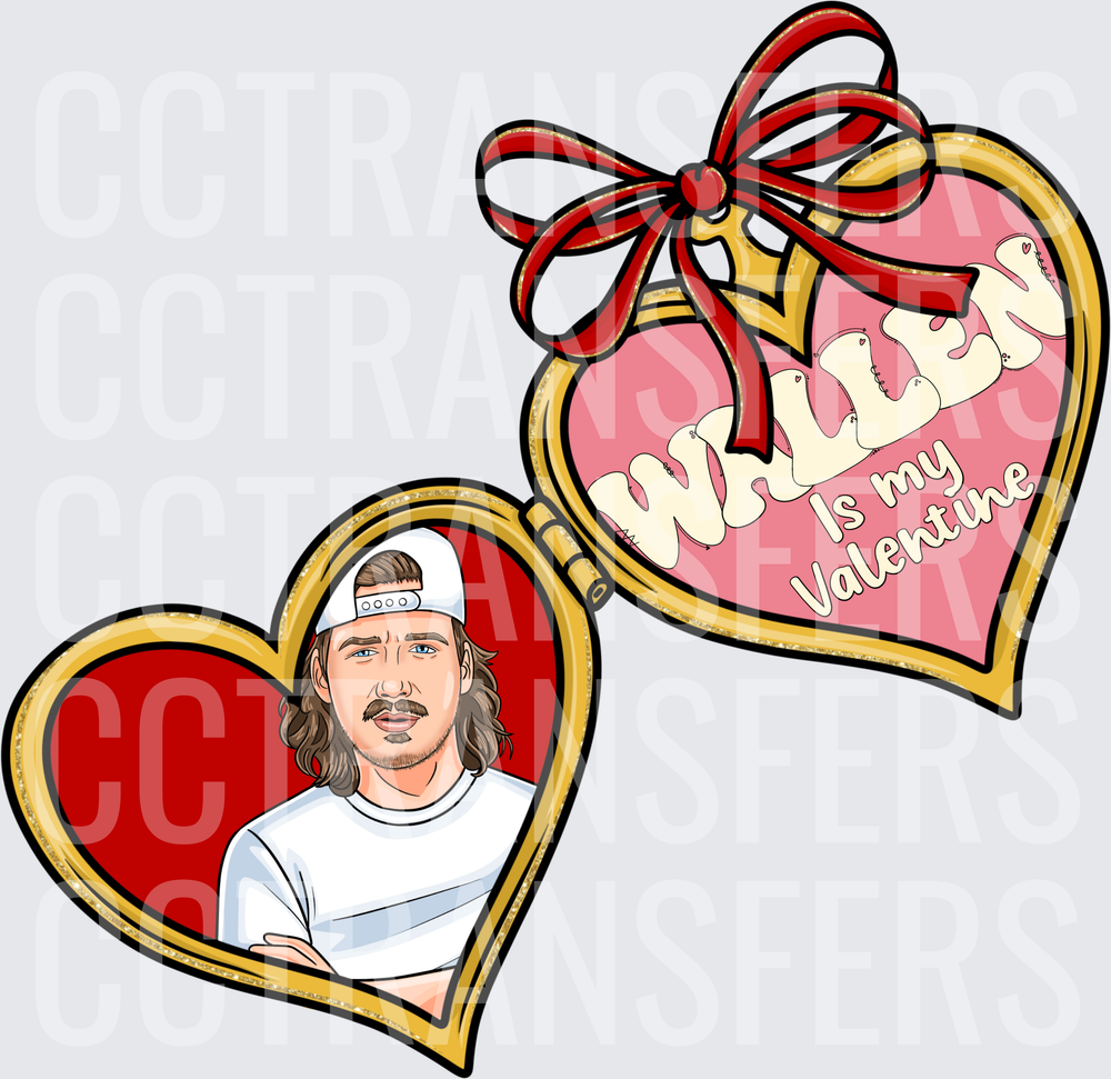 Wallen Is My Valentine Gold Heart Locket (DTF)