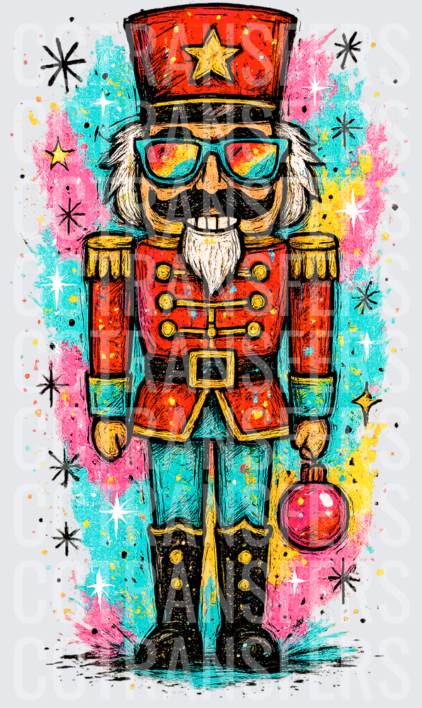 Cool Nutcracker Soldier Sunglasses Christmas Ornament (DTF)