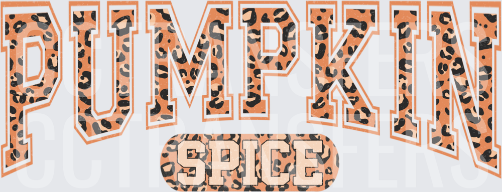 Pumpkin Spice Leopard Print Varsity Bold Letters (DTF)