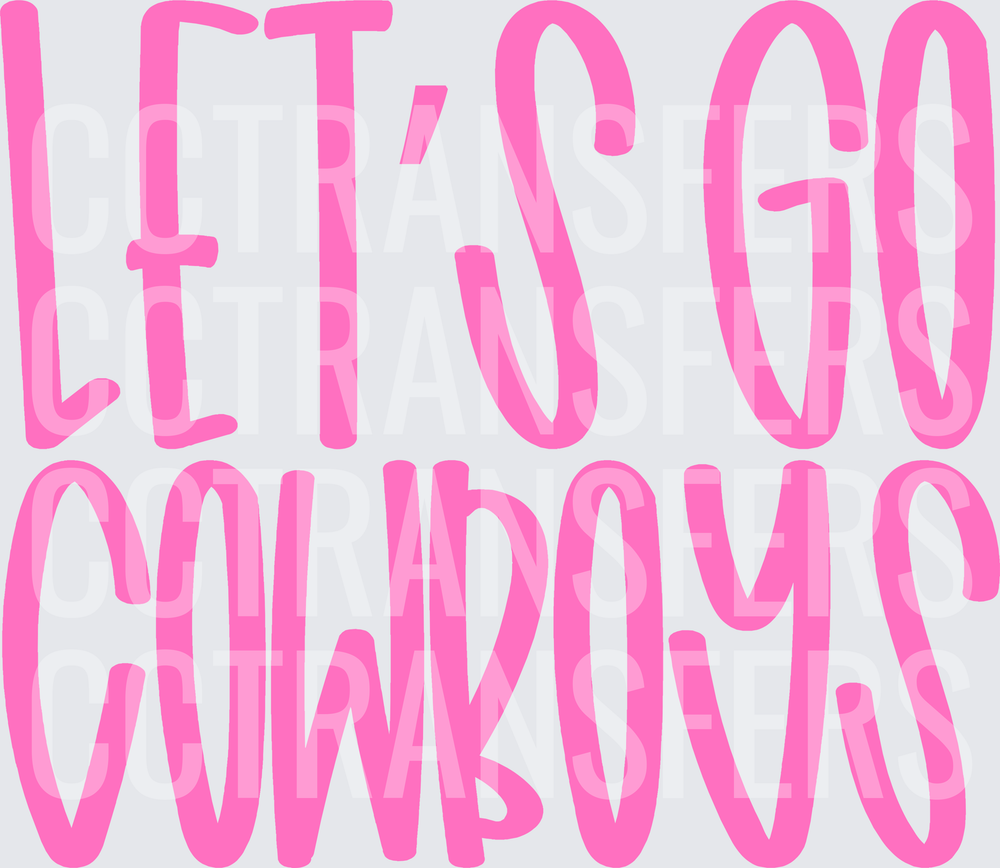 Let's Go Cowboys Bold Pink Varsity Text (DTF)