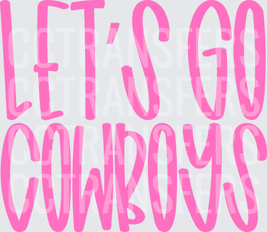 Let's Go Cowboys Bold Pink Varsity Text (DTF)