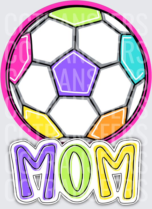 Colorful Soccer Ball Mom (DTF)