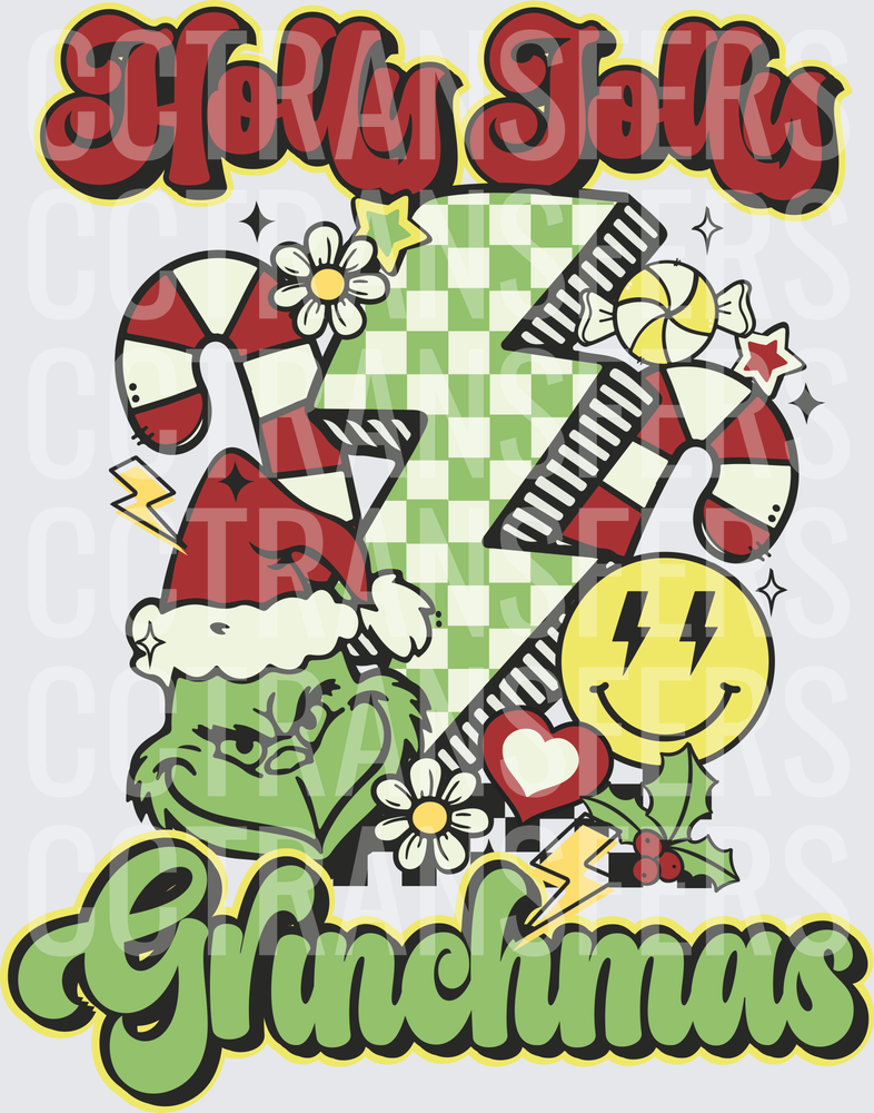 Holly Jolly Grunchmas G-Man Christmas Retro Collage (DTF)