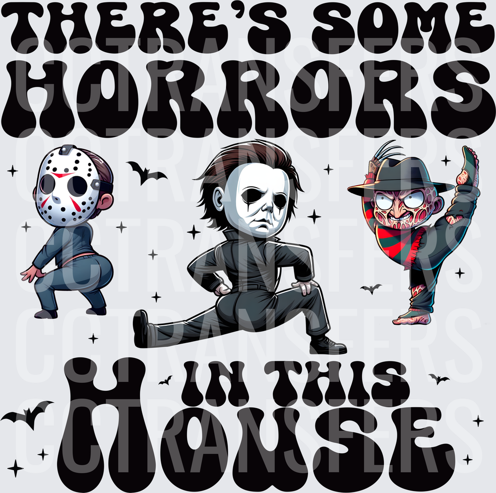 There's Some Horrors In This House Horror Icons Dancing (DTF)