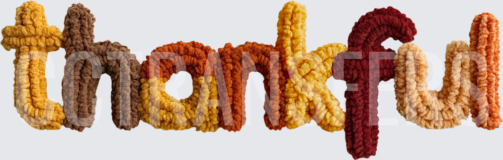 Thankful Chunky Yarn Letter Word Fall Colors (DTF)