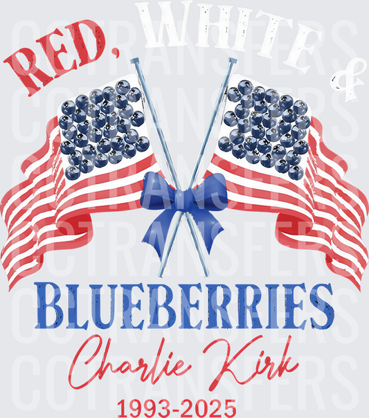 Red White & Blueberries Crossed Flags Blue Bow 1993-2025 (DTF)