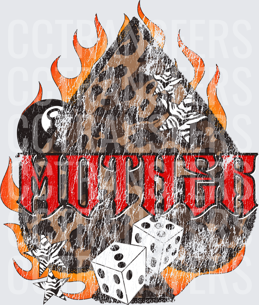 Muchos Flames Camo Grunge Dice Wild Style (DTF)