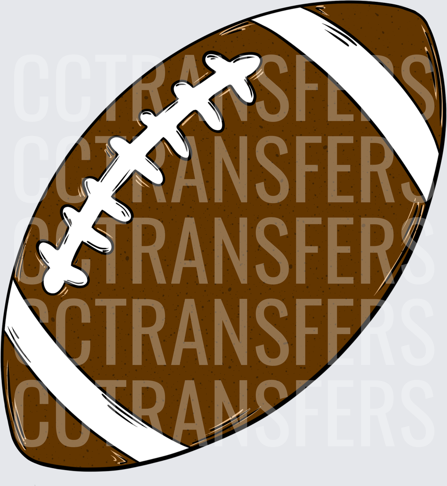 Classic Brown American Football with White Laces (DTF)