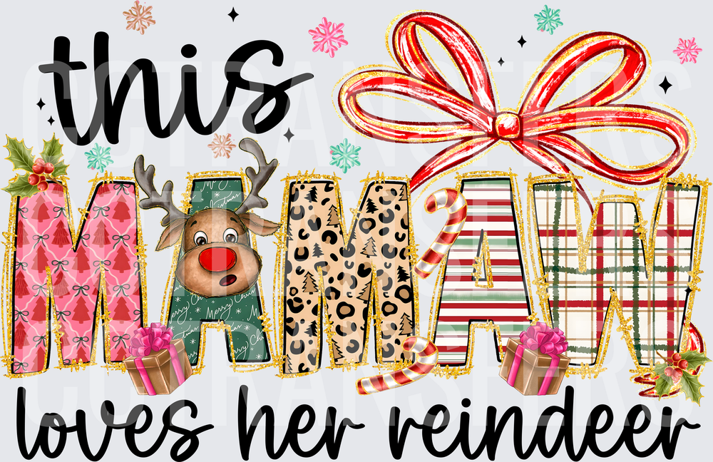 This Mamaw Loves Her Reindeer Christmas Holiday (DTF)