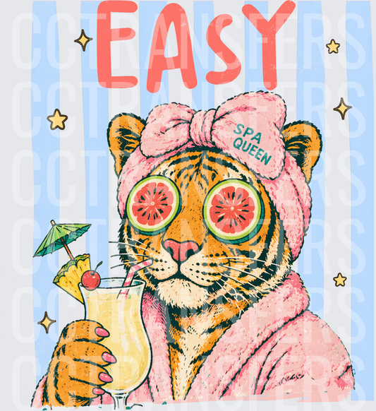 Easy Spa Queen Tiger Pink Robe Tropical Drink (DTF)