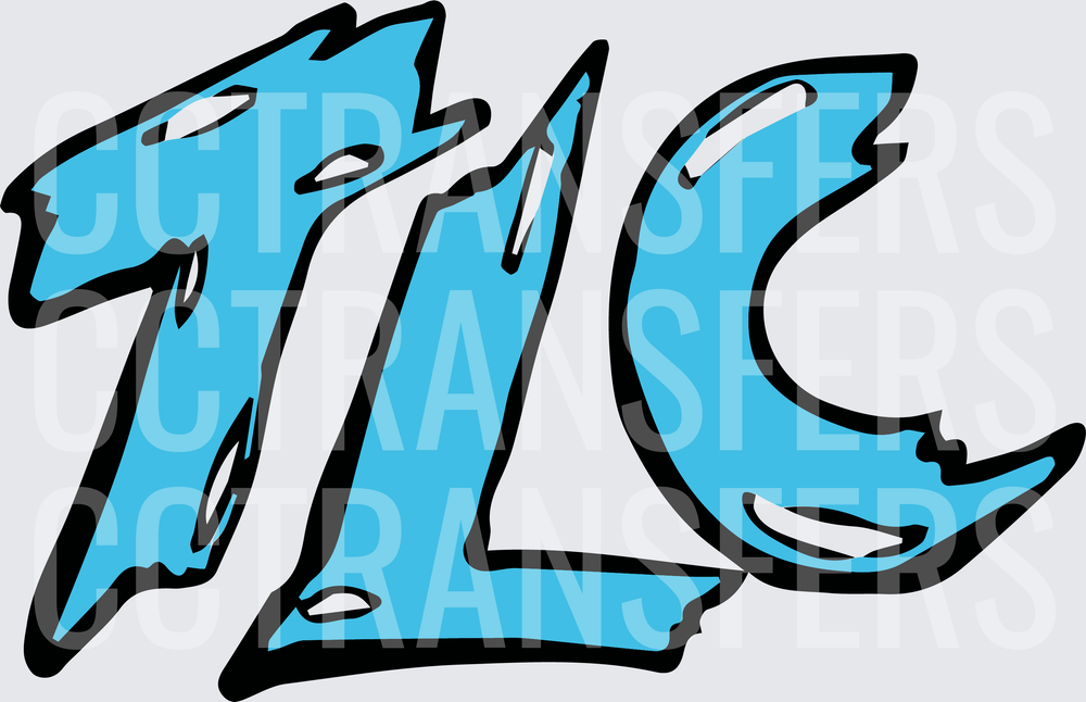 Blue Graffiti Style TLC Bold Letter Logo (DTF)