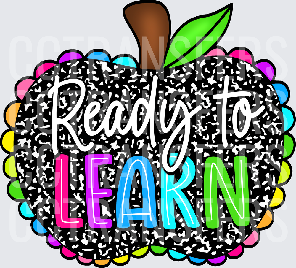 Ready to Learn Colorful Composition Notebook Apple (DTF)