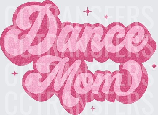 Retro Glitter Dance Mom Script with Sparkles (DTF)