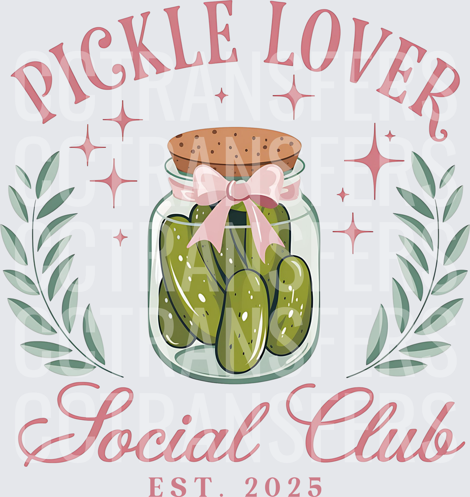 Pickle Lover Social Club Est. 2025 Jar with Bow (DTF)